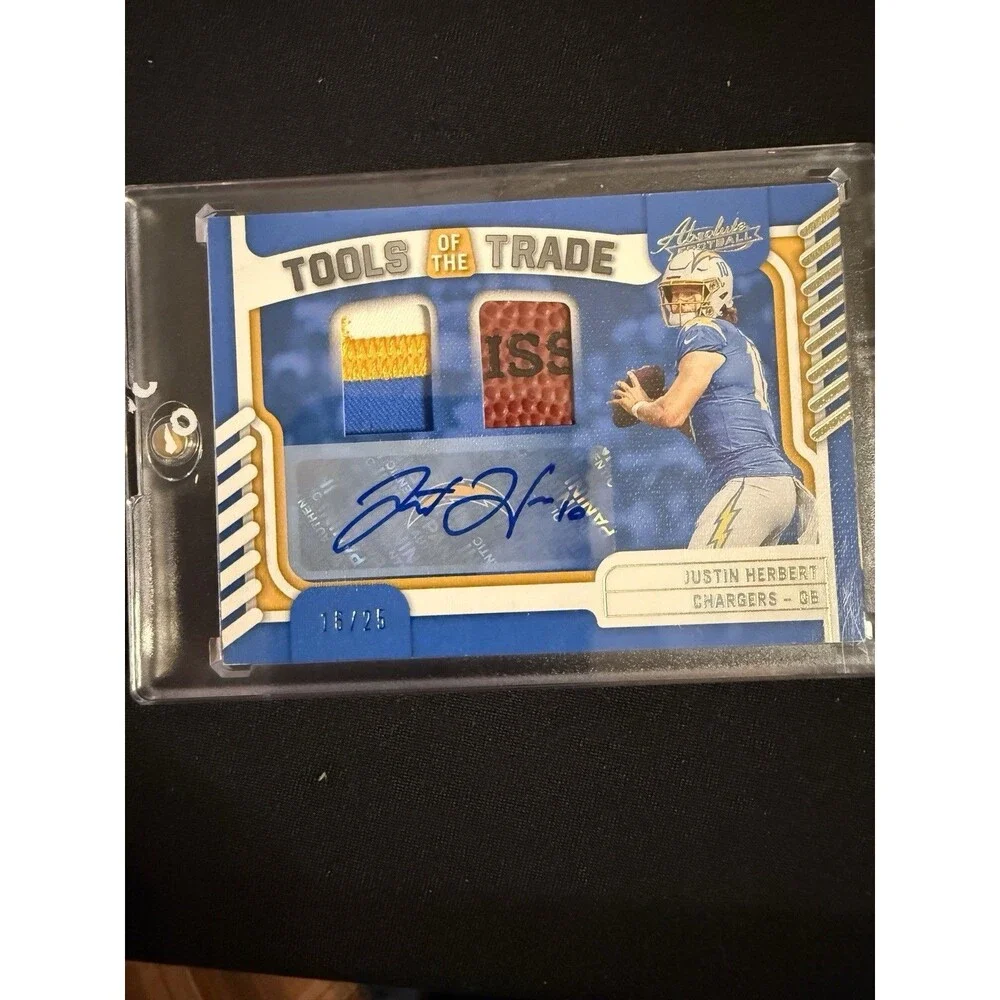 2022 Absolute Tools Of The Trade Justin Herbert Auto /25 And Auto Helmet
